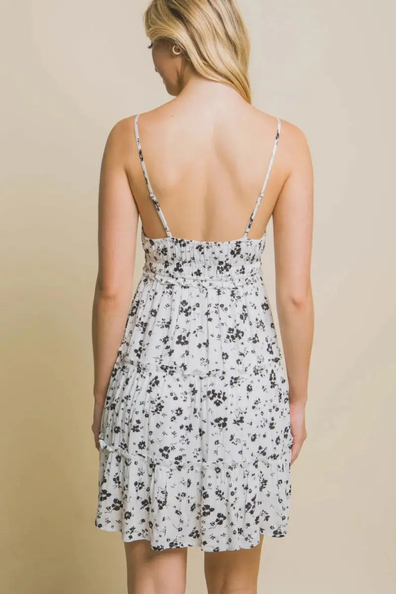 Love Tree Floral Tiered Cami Mini Dress for Summer Style - Love Salve